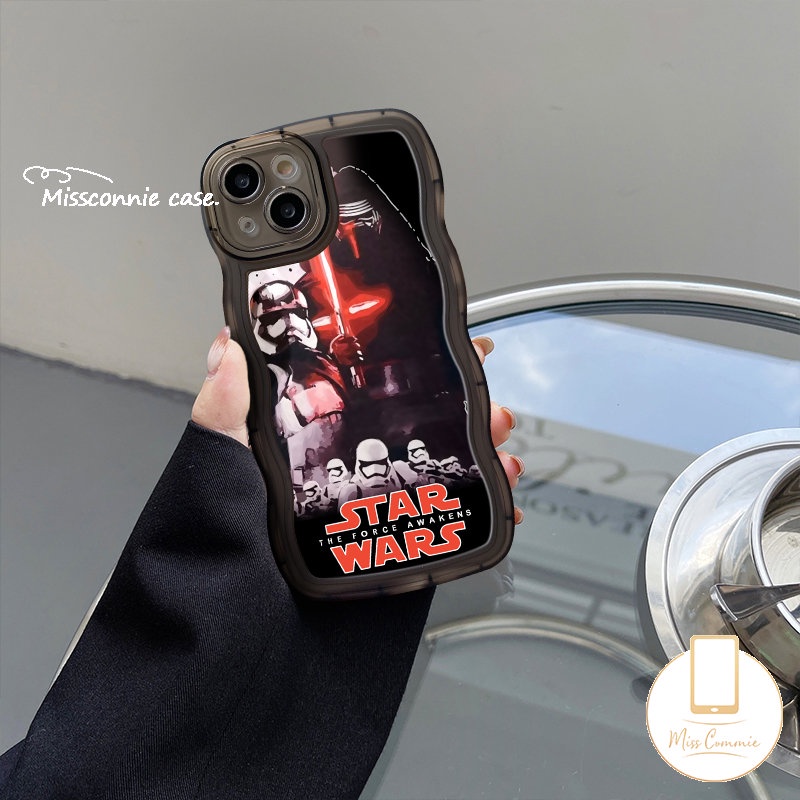 Kompatibel Untuk iPhone 11 Pro Max14 13 12 Pro Max 6 6s 8 7 Plus XR 14Plus X XS Max SE 2020 Ins Trendi Merek Star Wars Lembut TPU Wavy Edge Back Case