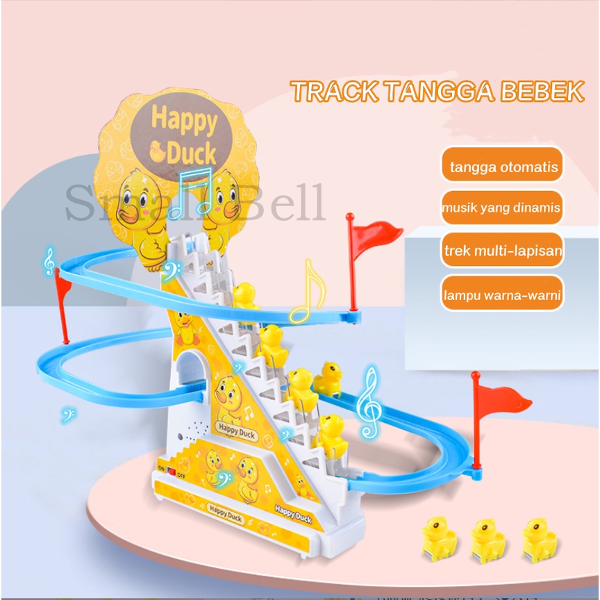 [SmalBell SHOP]MAINAN MUSIK TANGGA/ TANGGA REL SELUNCUR MAINAN ANAK BEBEK / MAINAN TRACK TANGGA BEBEK HAPPY DUCK BEBEK KUNING / MAINAN BEBEK MAINAN BAYI/SELUNCURAN BEBEK TANGGA