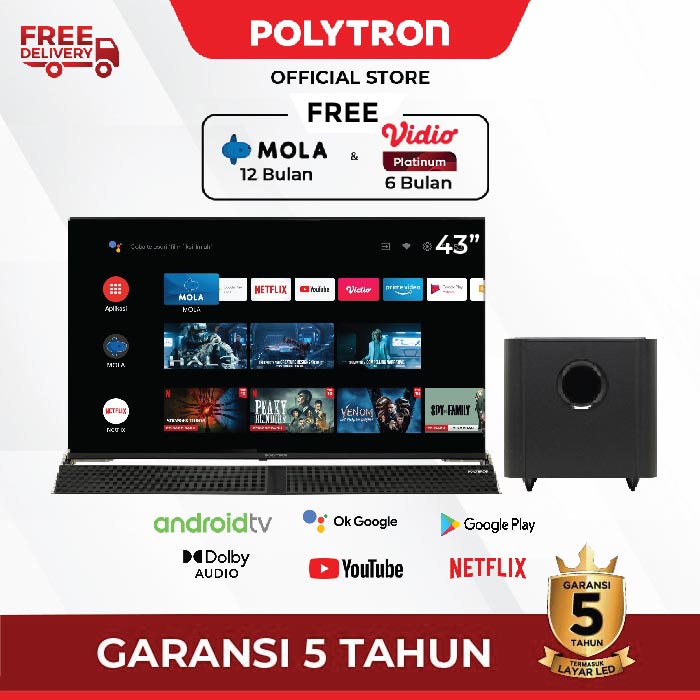 POLYTRON SMART Androidtv with Soundbar 43 PLD 43BAG9953