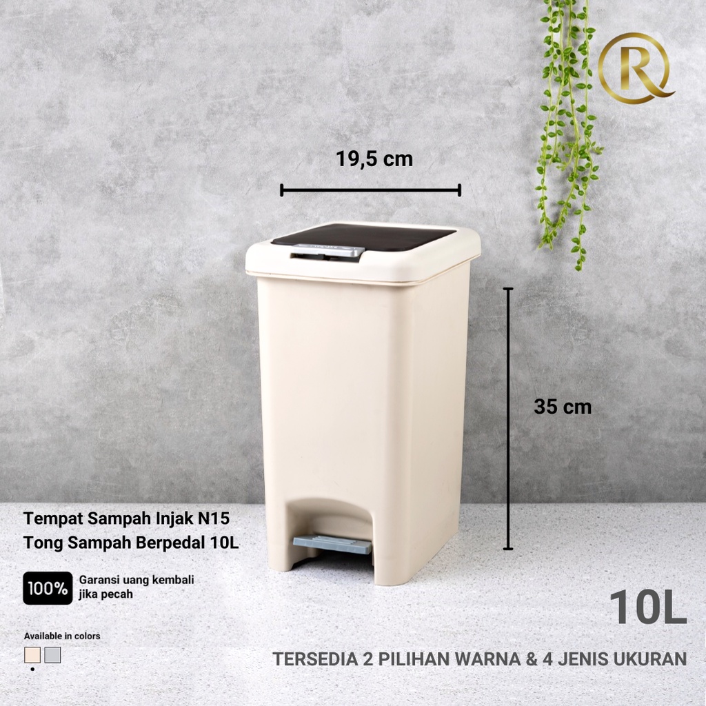 Tempat Sampah Injak N15 Tong Sampah Dapur Kamar Berpedal 10L