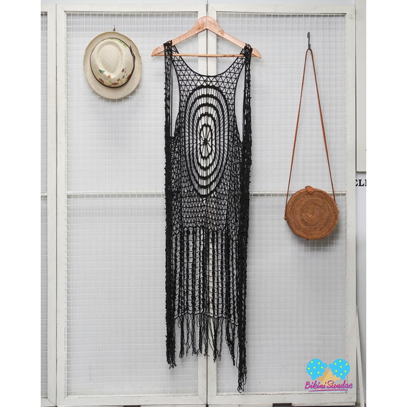 Swimsuit Set Bikini Baju Renang Wanita Baju Pantai outer pantai brukat black