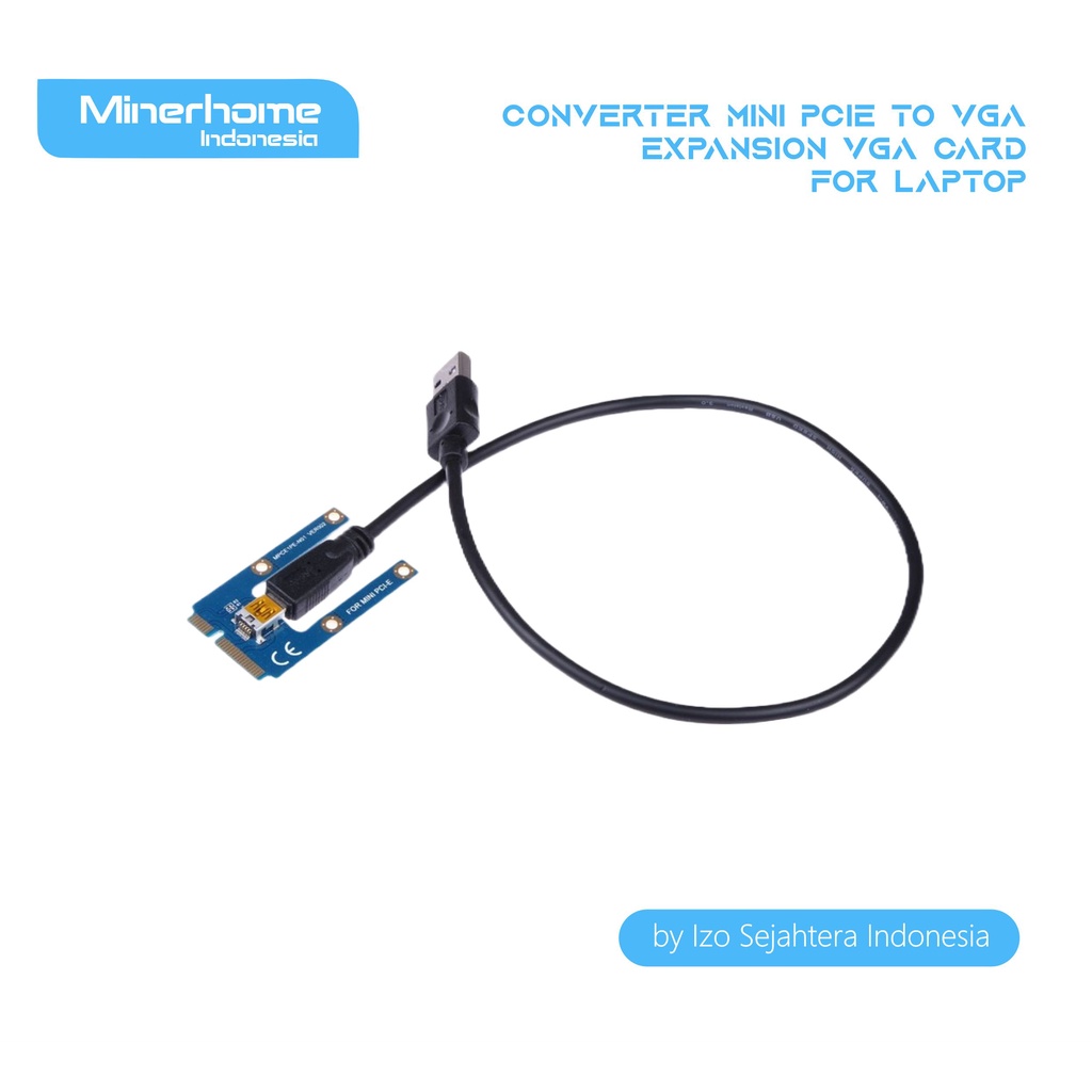 Converter Adapter Mini PCIE to USB Riser untuk VGA Eksternal pada Laptop