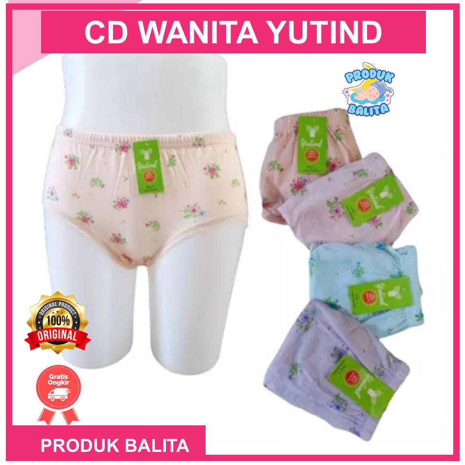 6 Pcs Celana Dalam Yutind Motif Bunga CD Wanita Bahan Katun Murah Terlaris