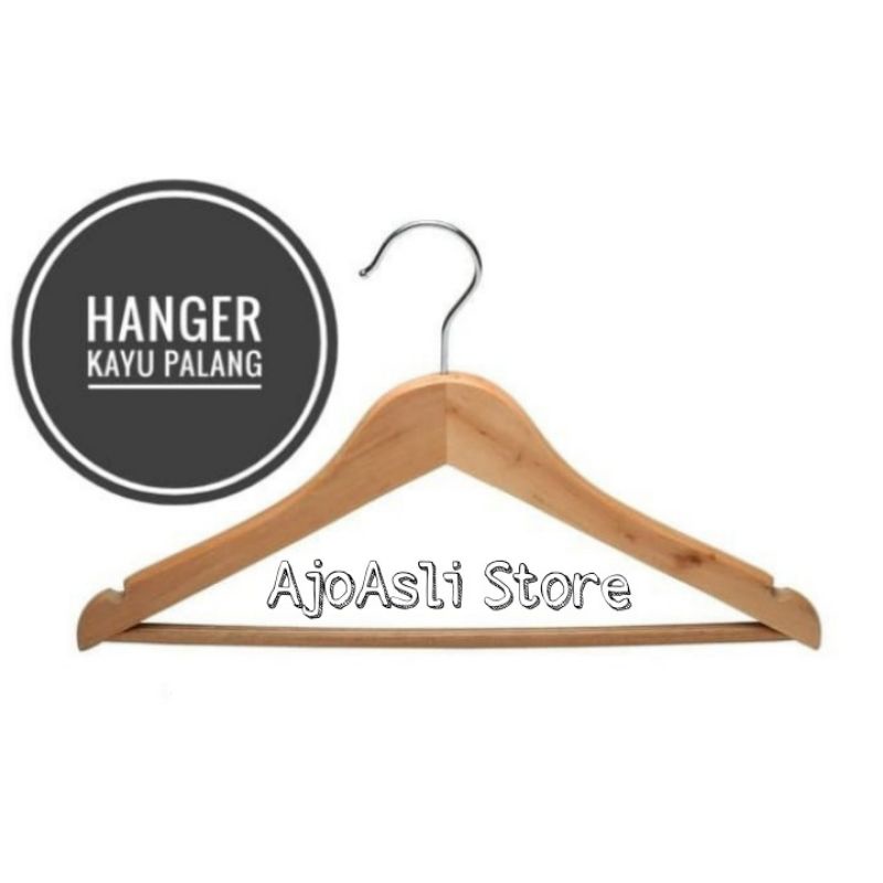 Hanger kayu Palang Anak natural gantungan baju anak