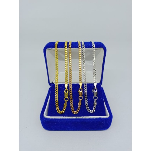 kalung dewasa rantai stang polos/perak asli silver 925 lapis emas/perhiasan fashion wanita terbaru