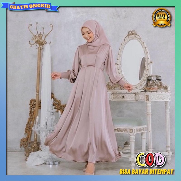 Gamis Mewah Kekinian Gmis Terbaru 2023 Branded Kondangan Cewek Wanita Muslimah Baju Muslim Busui Bum