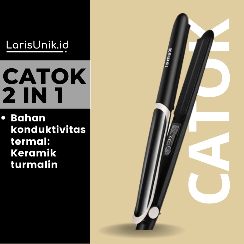 Catokan Infrared 2 In 1 Catokan Catokkan Carokan Cetokan Carokan Alat Pencatok Pelurus Pengeriting Pengriting Pengkriting Hair Styler Styling Straightener Salon Curler Curly Kerli Rambut Lurus Keramik Ion Otomatis Permanen Ori Original Bagus Permanen