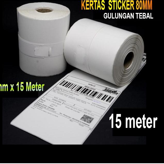 

12.12 HARGA GROSIR Bozzbuy - Kertas Stiker Label Printer Thermal 80x50mm Continuous 80 x 15 Meter murah
