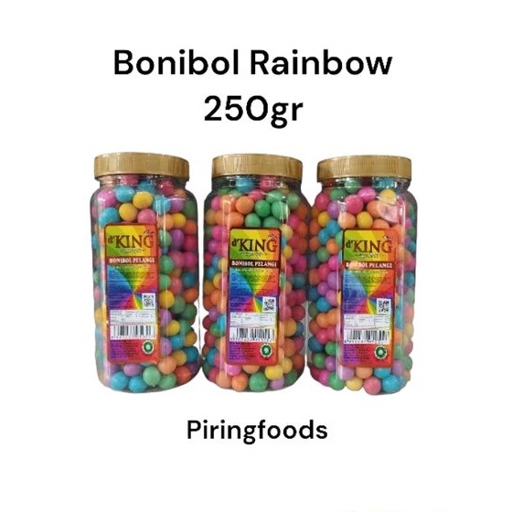 

BONIBOL COKLAT RAINBOW TOPLES 250gram - Biskuit salut rainbow bentuk bola