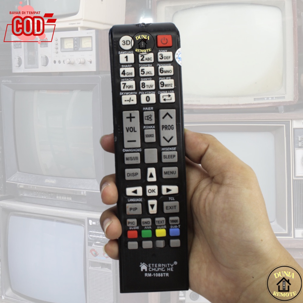 Remot Remote POLYTRON TV MULTI LCD LED TIPE RM 1088 (Panasonik, Polytron, Toshiba, Hitachi Sanyo, dll)