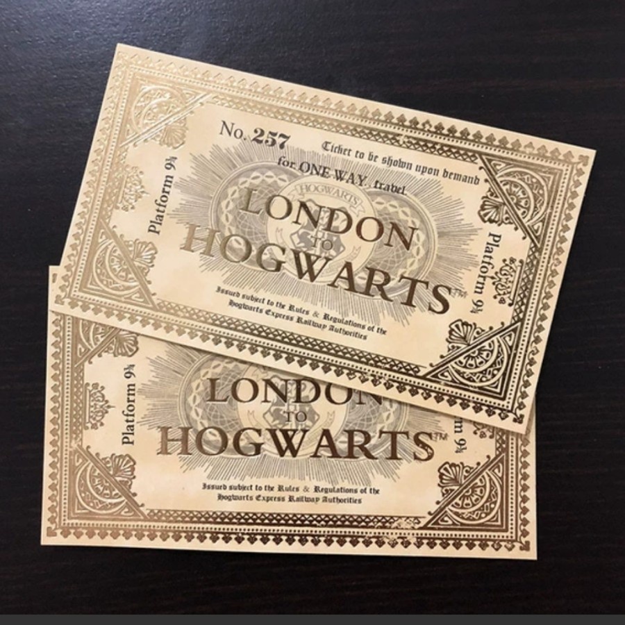 London to Hogwrts Train Tickets Plattform 9¾ ticket Potterhead