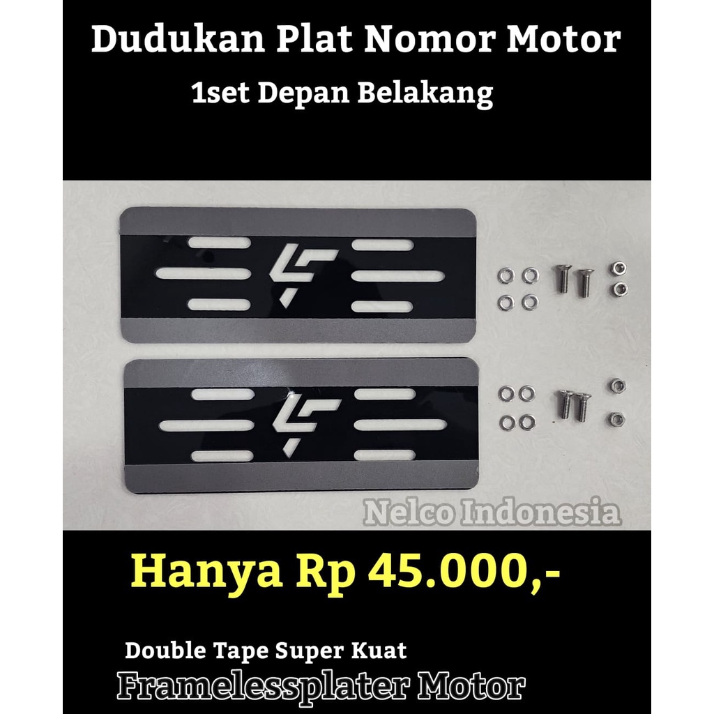 Dudukan Plat Motor - FramelessPlate - Tatakan Isi 2pcs ( Depan + Belakang )