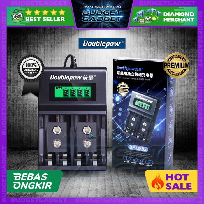 DOUBLEPOW CHARGER BATERAI 1.2V & 9V NI-MH NI-CD LITHIUM - DP-UK95