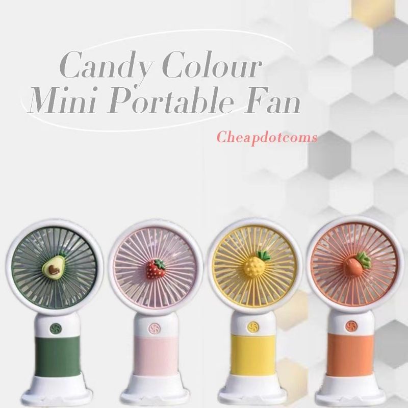 (OM) KIPAS ANGIN MINI GENGGAM CUTE MACARON BUAH/MINI FAN