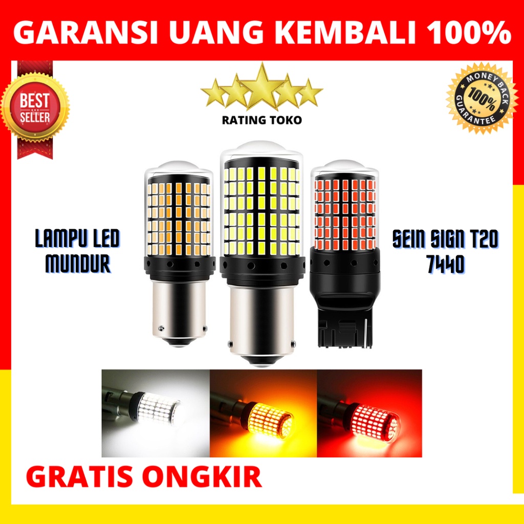 Lampu LED Mundur Sein Sign T20 7440 CANbus 144 SMD LED 12-24V - LAMPU LED RGB KEDIP MOBIL TRUCK BOX 