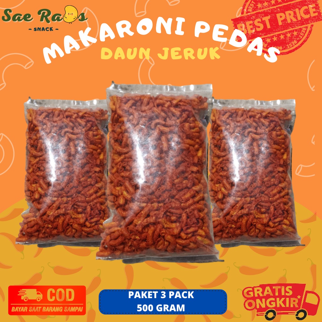 

Makaroni pedas daun jeruk paket 500 gram x 3