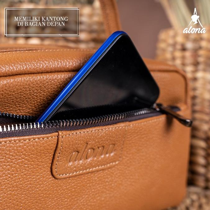 Pouch Tas Tangan Handbag Alona Pouch Wanita Branded Cluth Kulit Asli