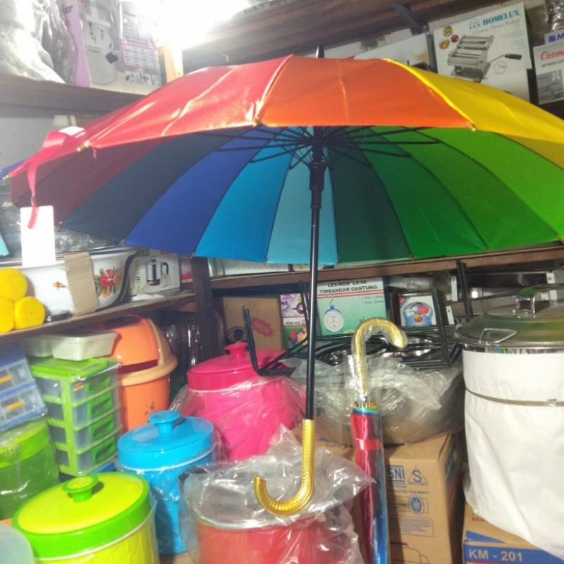 PROMO PAYUNG JUMBO RAINBOW / PAYUNG GOLF JUMBO / PAYUNG PELANGI BESAR/ PAYUNG PANTAI WARNA WARNI
