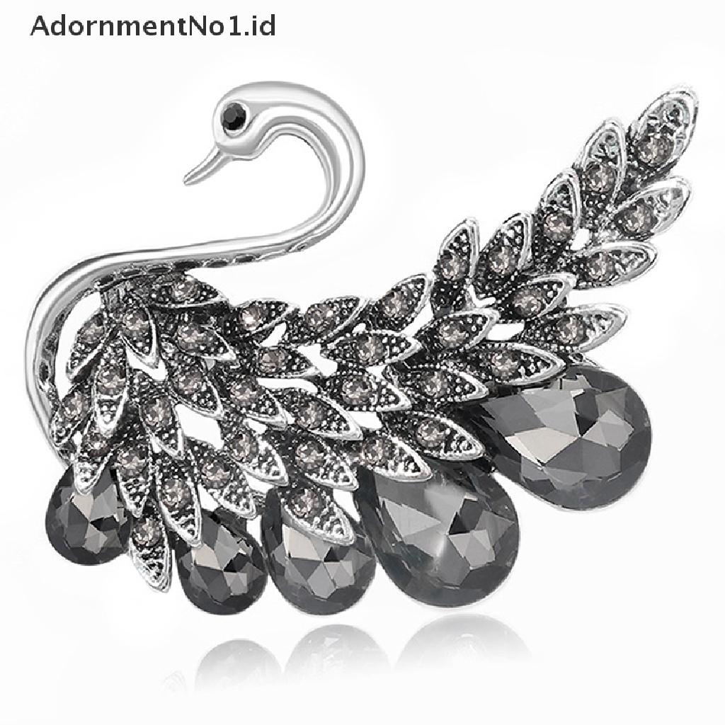 [AdornmentNo1] Swan Pin Bros Untuk Wanita Berlian Imitasi Mulia Swan Bros Elegan Pin Fashion Perhiasan Hewan Kerah Pin Pesta Pernikahan Lencana Pernikahan Pin [ID]