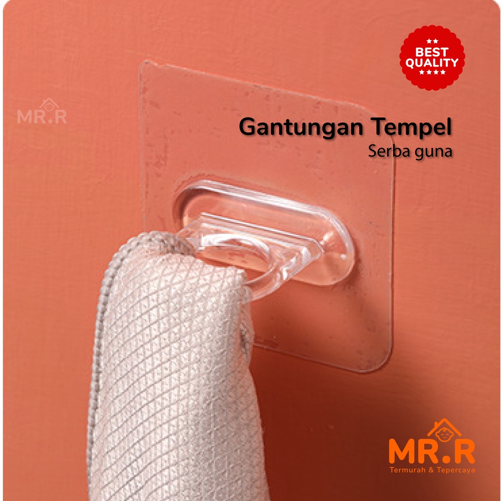 Gantungan Tempelan Dinding Pengait Model O Hook Pengait Tempel Dinding Dengan Bentuk Cincin Transparan Multifungsi