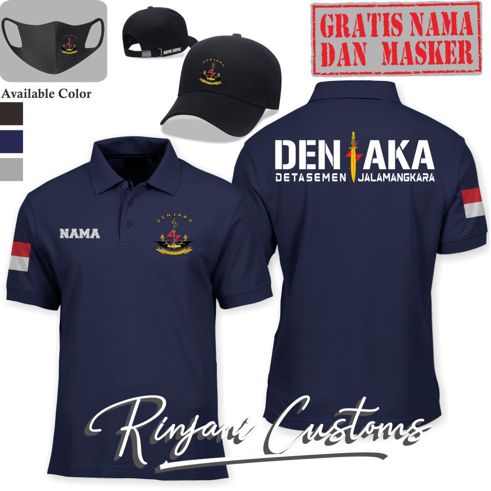 Jual Kaos Polo Denjaka Keren Dan Terbaru Gratis Nama Dan Masker Baju