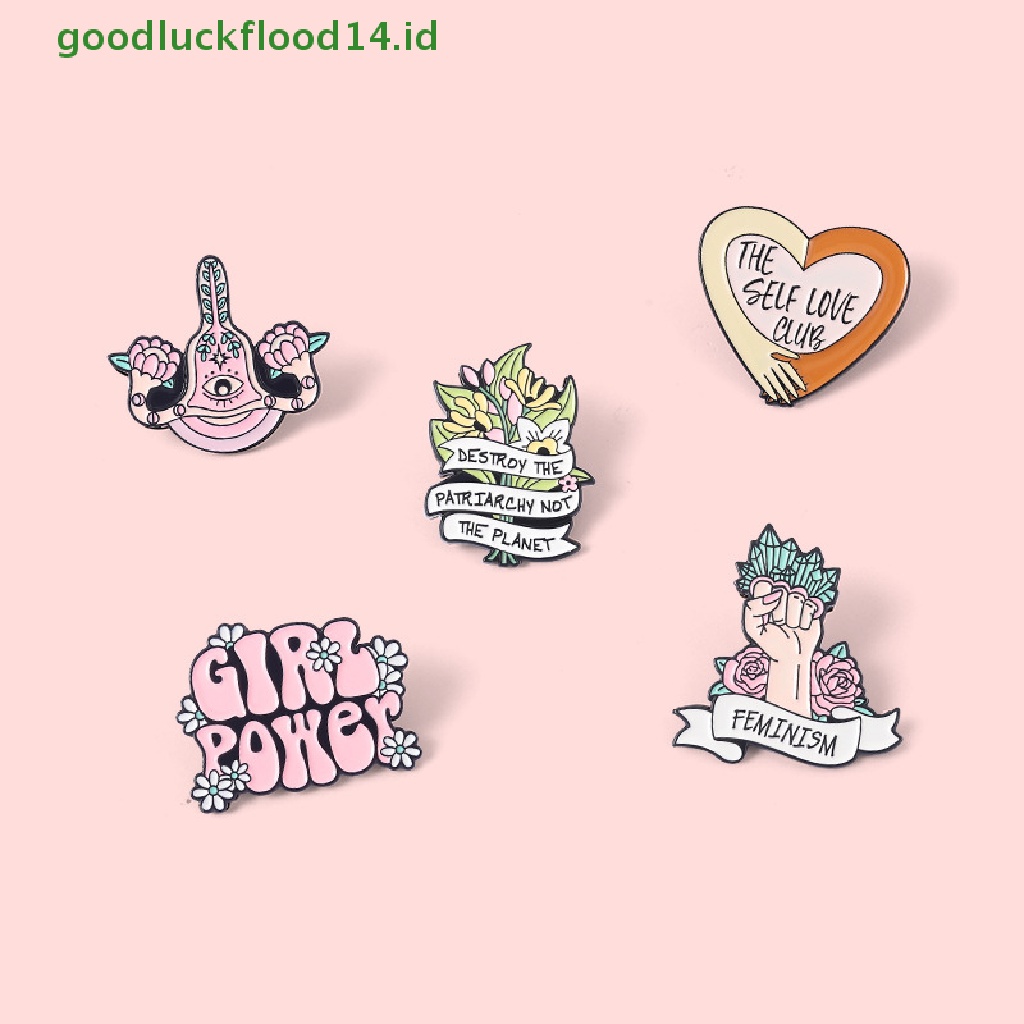 [GOOGFOUR] Gadis Power Enamel Pin Custom Self Love Club Rahim Bros Kerah Lencana Perhiasan Hadiah Untuk Wanita Teman [TOP]