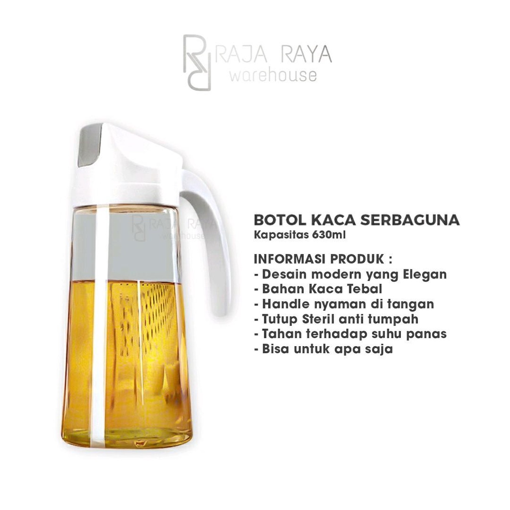 [⚜️RR⚜️] Botol Minyak Kaca 630ml Anti Tumpah Serbaguna/Botol Kaca Serbaguna