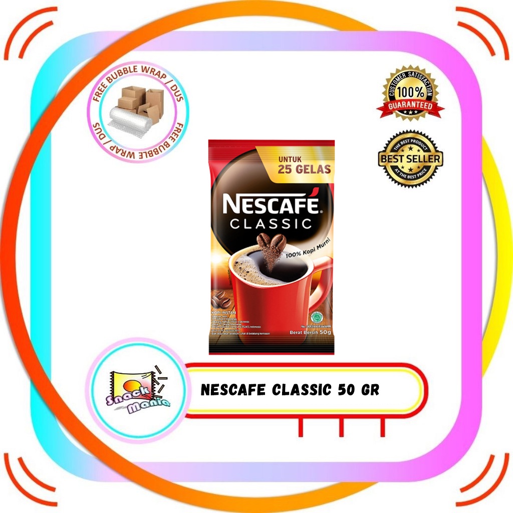 

NESCAFE Classic Robusta 45 gr 100% Kopi Murni Instan Coffee