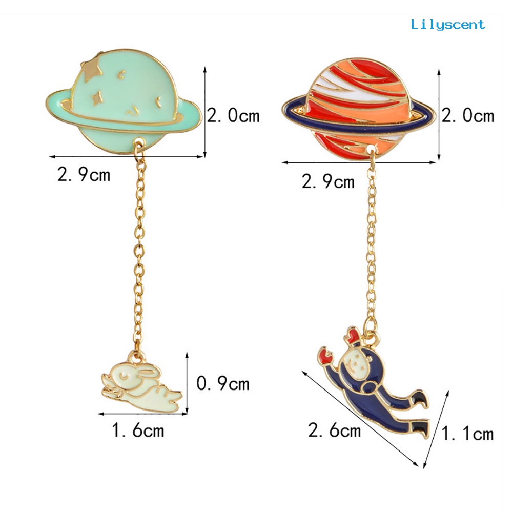 [LS] Unisex Fashion Kelinci Astronot Liontin Planet Bumi Lencana Bros Pin