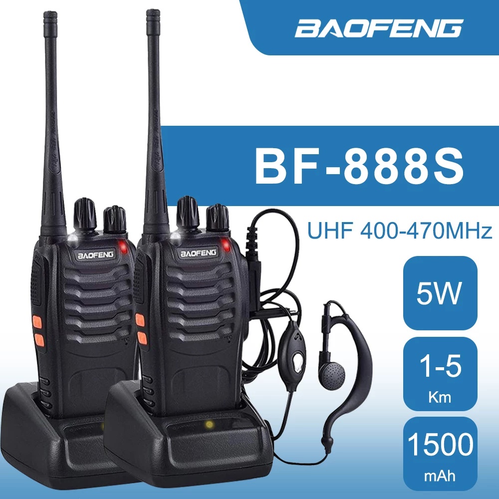 Baofeng Walky Talky HandyTalky 888S Walky Talky Two Way Radio Wireless Set Radio Uhf 2PCS Radio