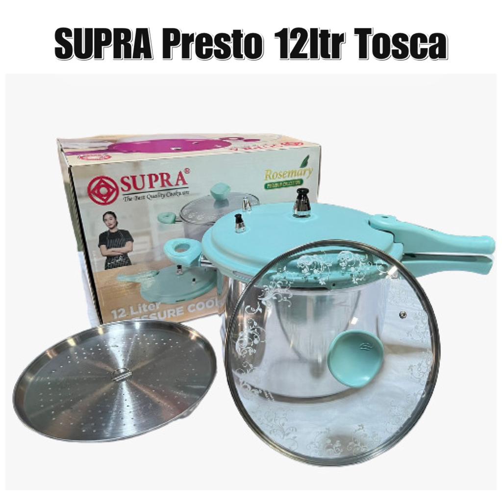 Presto 12 Liter SUPRA/Panci Presto SUPRA 12 Liter + Tutup Kaca