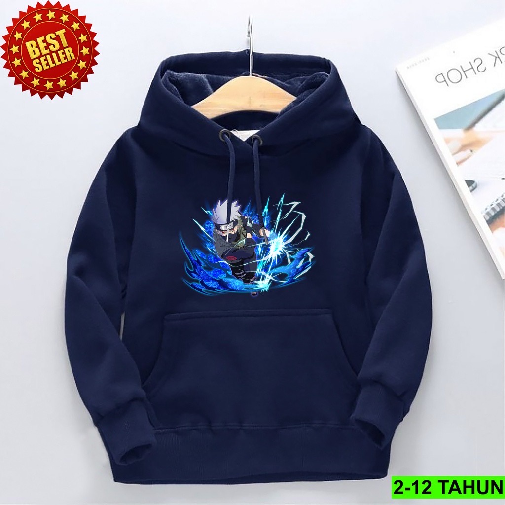 NARUTO FLASH Jumper Hoodie Anak II Jaket Hoodie Anak ANIME Bahan Fleece Size M - XL ( Laki Laki &amp; Peremepuan )