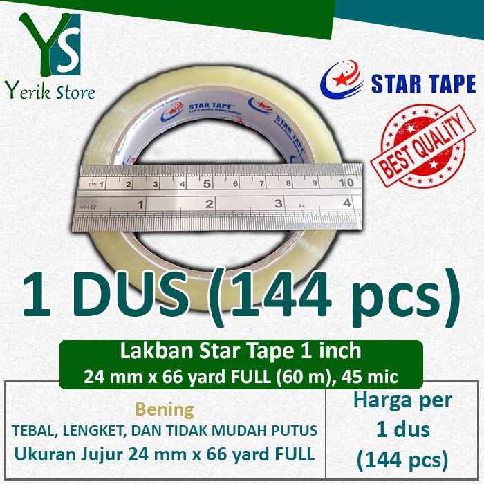 

[1 Dus] Isolasi 1 inch x 66 yard FULL (24 mm x 60 m) LAKBAN PLAKBAN SELOTIP PREMIUM MURAH TERMURAH