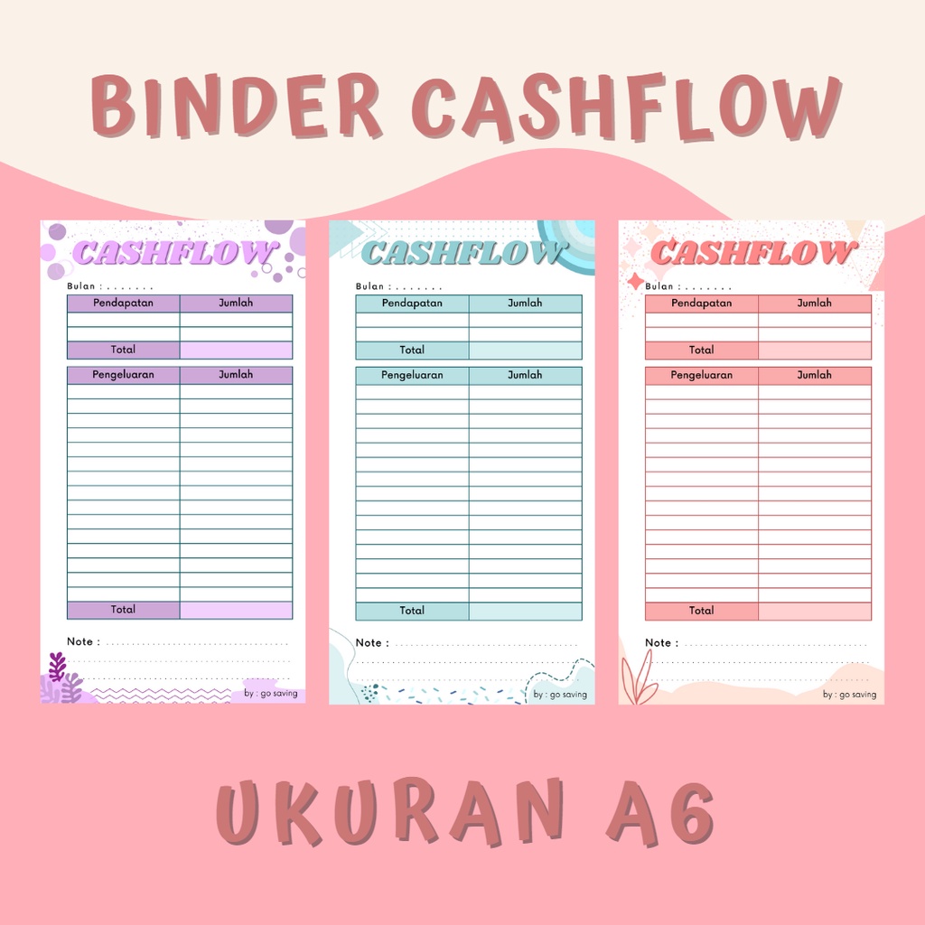 

Binder Budgeting Laporan Keuangan A6 / Binder Cashflow A6 / Binder A6 / Saving Challenge / Saving Jar