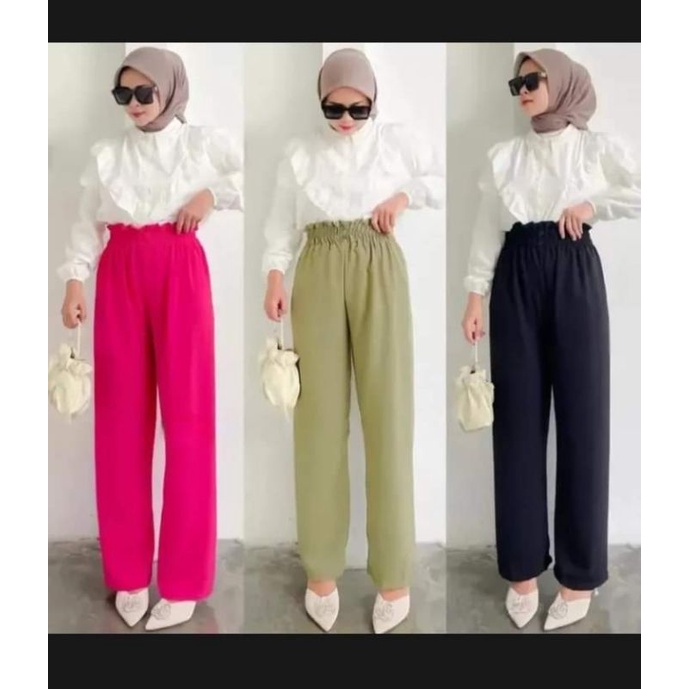 KULOT JUMBO CRINGKEL KANCING DEPAN BB 35-80 KG| CELANA KULOT WANITA  TERBARU