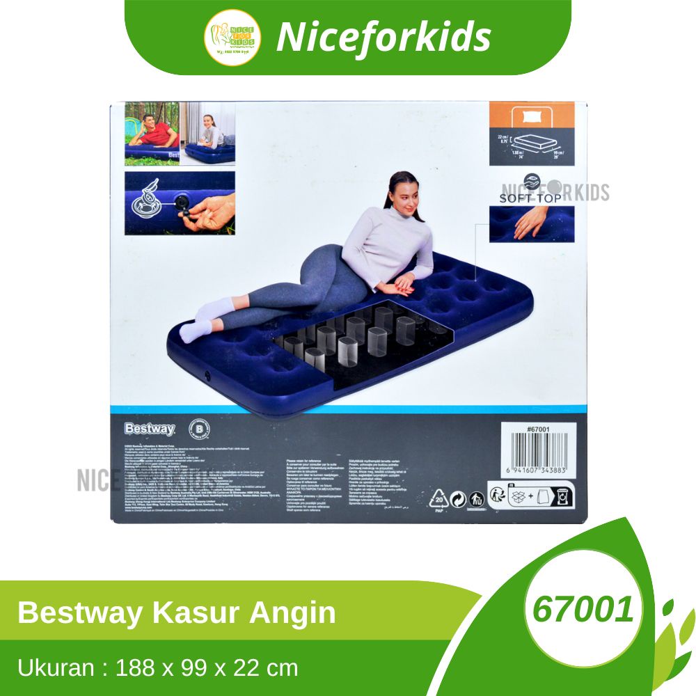 Kasur Angin Bestway 188 x 99 x 22 cm Kasur Angin Pompa, Kasur Angin