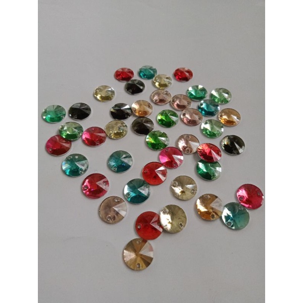 Payet kristal jahit/Payet diamond kerucut mix warna