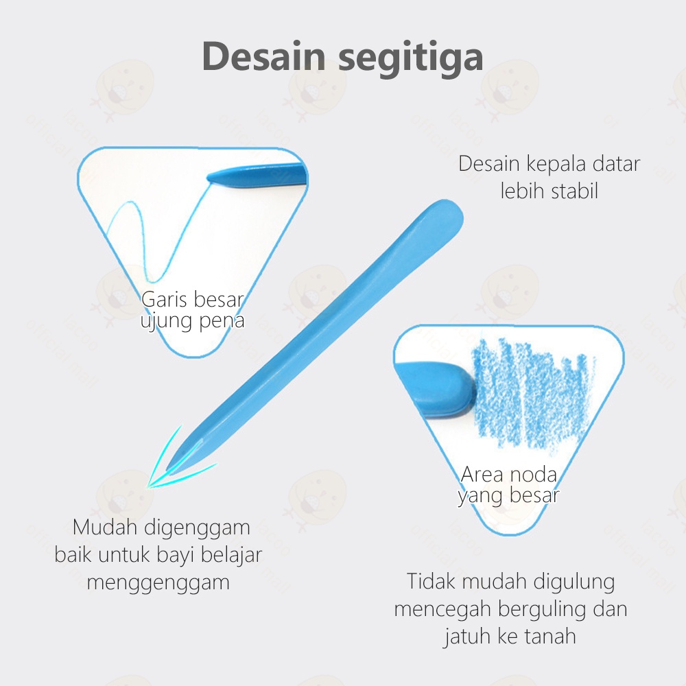 Lacoo Crayon set 24/36 Crayon lengkap tahan air Krayon sekolah tidak beracun Crayon plastik
