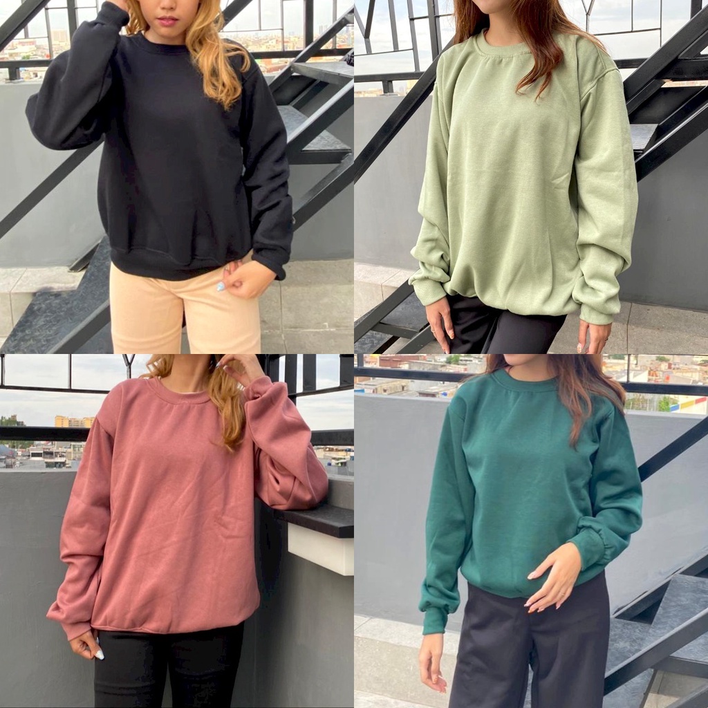 CATHERINE - SWEATER BASIC POLOS BAHAN TEBAL / SIZE M - XXL / STANDAR DISTRO