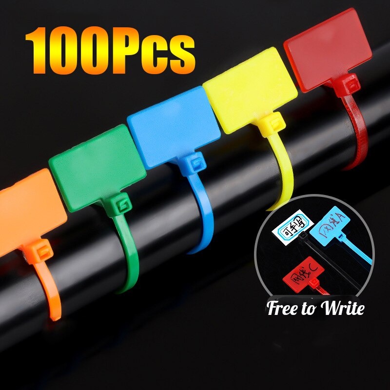 Kabel Ties Tag Tie Zip Model Label Bisa Ditulis Tanda Kabel Penanda Panjang 100 150 200mm Banyak Jenis