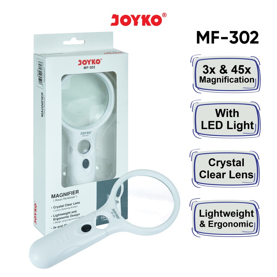 Magnifier LED Light Kaca Pembesar Dengan Lampu Joyko MF-302