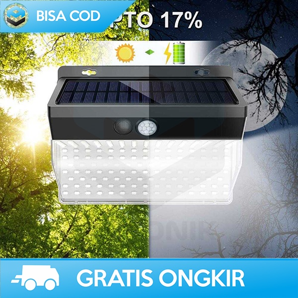 LAMPU DINDING OUTDOOR LAMPU SOLAR TAHAN AIR IP65 206 LED BY WOOPOWER