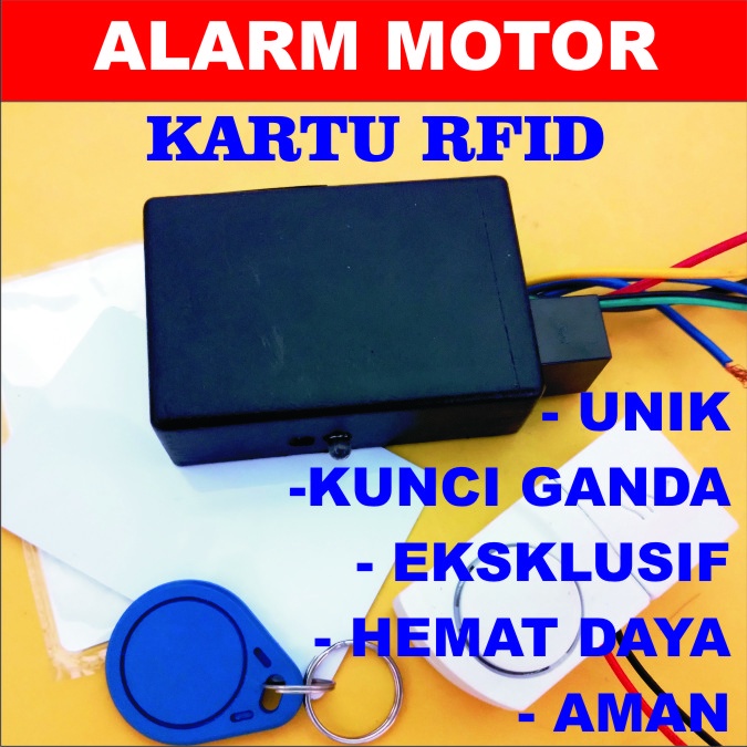 PENGAMAN MOTOR RFID, PENGAMAN MOTOR KARTU RFID EKSKLUSIF, UNIK, AMAN, KUNCI GANDA MOTOR, KEYLESS