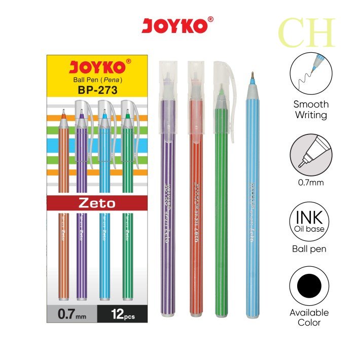 

Ball Pen Pulpen Pena Joyko BP-273 Zeto 0.7 mm 1 Box 12 Pcs