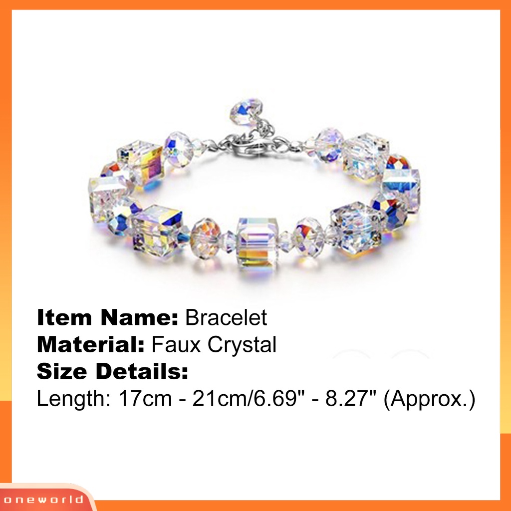 {oneworld} Gelang Rantai Halus Cantik Hias Artifisial Kristal Bangle Untuk Anak Perempuan