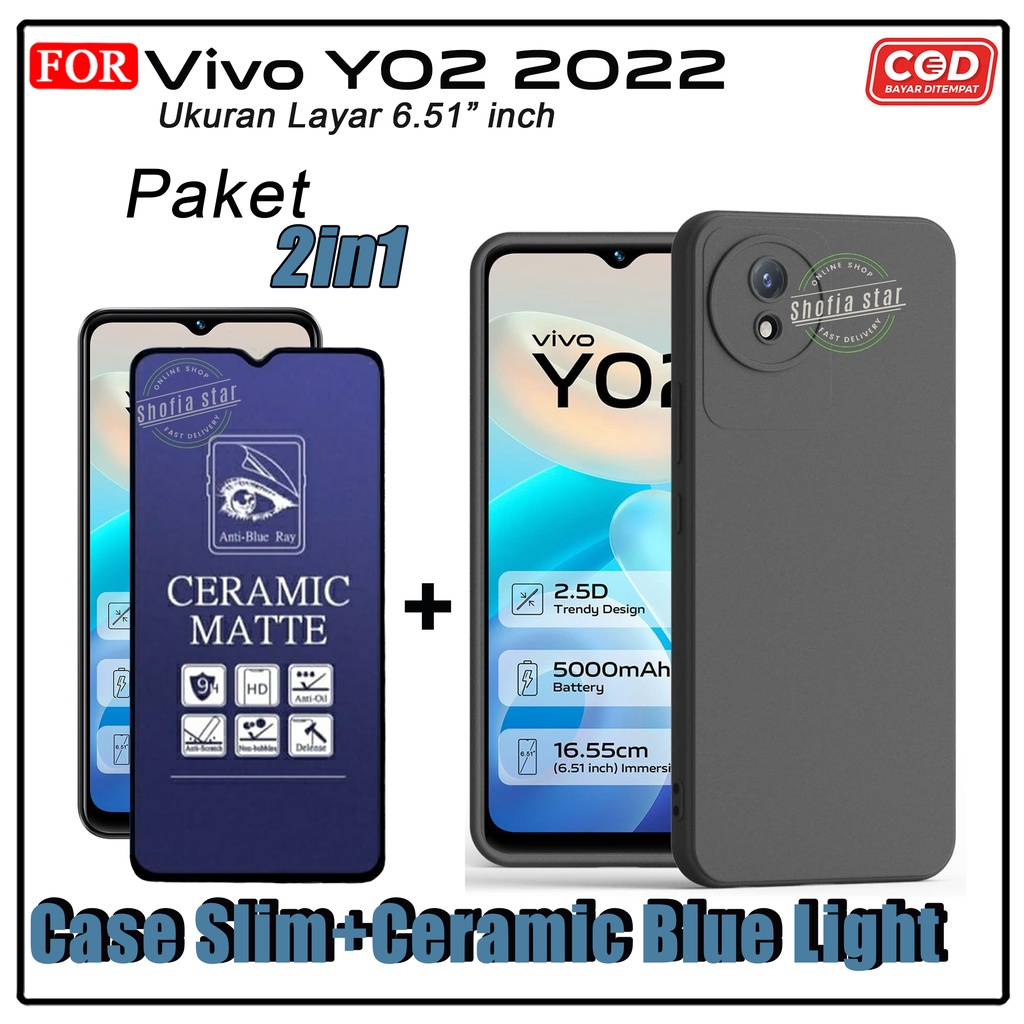 Promo 2in1 Case Vivo Y02 Y22 Y16 Softcase Slim Black Protect Casing