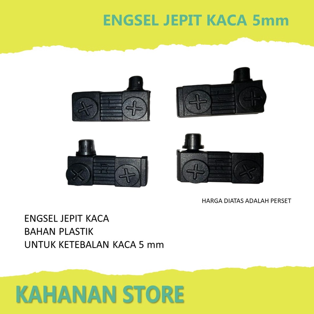 ENGSEL JEPIT KACA 5 mm PLASTIK / ENGSEL PIVOT KACA T-86