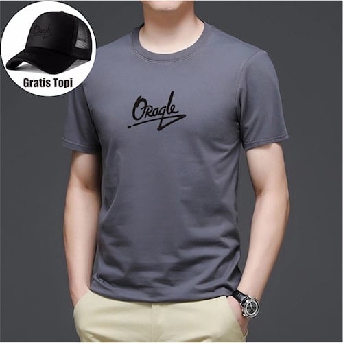 GRATIS TOPI TRUCKER Kaos Distro Youandme Official ORAQLE HITAM Terbaru kaos oblong lengan pendek pri