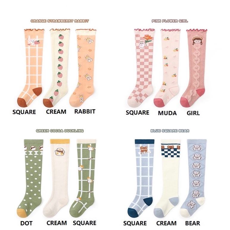 Kaos Kaki Import Anak Panjang Paha Model Trio / Kids Socks