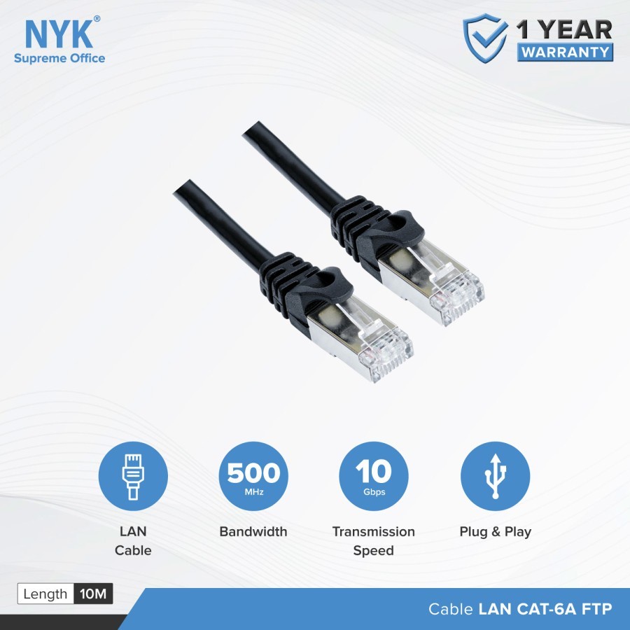 50 METER NYK KABEL CAT6 A LAN OUTDOOR DIPASANG RJ45 PLAT BESI GARANSI 1 TAHUN